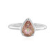 Bague en argent et Topaze mystique couleur pêche