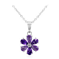 Collier en argent et Améthyste de Zambie