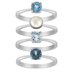 Bague en argent et Topaze bleu Suisse