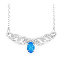 Collier en argent et Apatite bleu néon