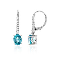 Boucles d'oreilles en platine et Zircon de Ratanakiri
