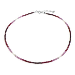 Collier en argent et Rubis de Birmanie