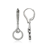 Boucles d'oreilles en argent et Zircon (Adela Silber)