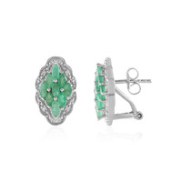 Boucles d'oreilles en argent et Emeraude de Socoto
