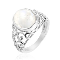 Bague en argent et Pierre de lune de Tanzanie
