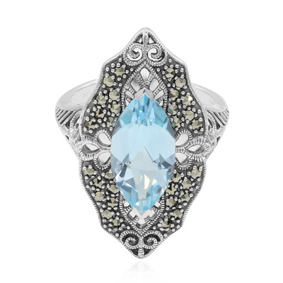 Bague en argent et Topaze bleu ciel