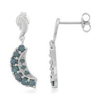 Boucles d'oreilles en argent et Diamant fantaisie