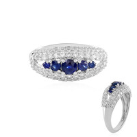 Bague en argent et Saphir bleu