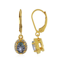 Boucles d'oreilles en argent et Tanzanite non chauffée