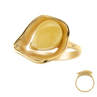 Bague en argent et Ambre laiteux de la Baltique