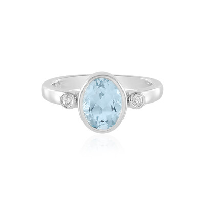Bague en argent et Topaze bleu ciel
