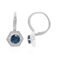 Boucles d'oreilles en argent et Topaze bleu de Londres