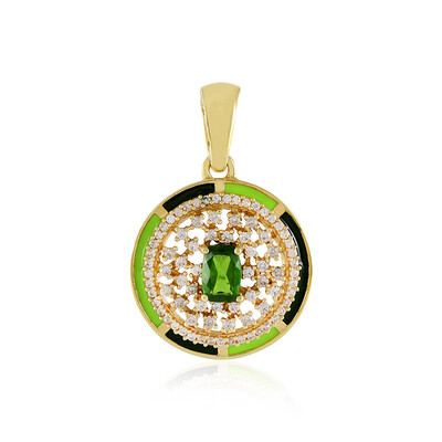 Pendentif en argent et Diopside de Russie