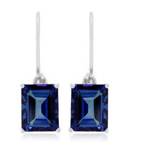 Boucles d'oreilles en argent et Topaze bleu roi