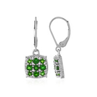Boucles d'oreilles en argent et Diopside de Russie