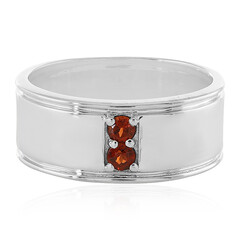Bague pour homme en argent et Grenat d'Inde