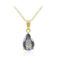 Collier en argent et Quartz mystique vert