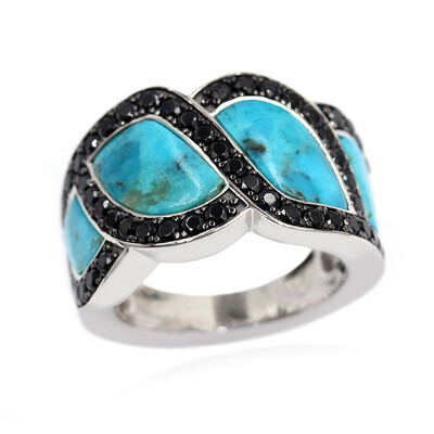 Bague en argent et Turquoise bleue de Mohavie (Faszination Türkis)