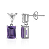 Boucles d'oreilles en argent et Améthyste