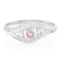 Bague en argent et Saphir rose de Ceylan