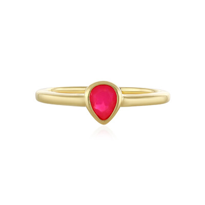 Bague en argent et Opale rose d'Éthiopie