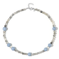 Collier en argent et Angélite bleue