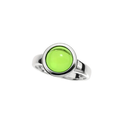 Bague en argent et Ambre verte de Colombie (dagen)