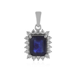 Pendentif en argent et Saphir bleu de Madagascar