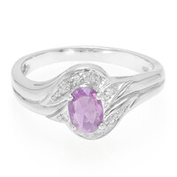 Bague en argent et Saphir pourpre de Ceylan non chauffé