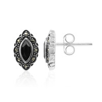 Boucles d'oreilles en argent et Spinelle noir