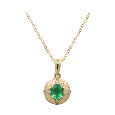 Collier en or et Emeraude de Zambie AAA (CIRARI)