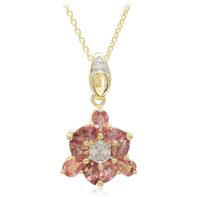 Collier en or et Saphir Padparadscha non chauffé