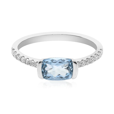 Bague en or et Aigue-Marine du Brésil AAA (CIRARI)