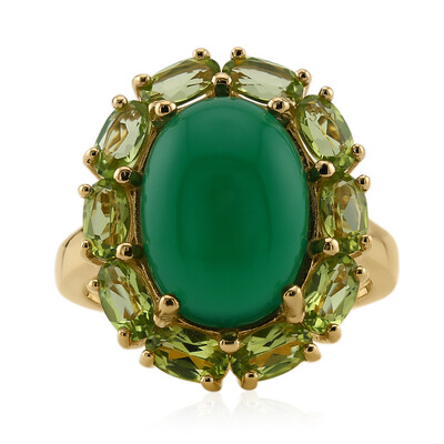 Bague en argent et Agate verte