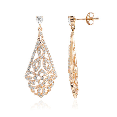 Boucles d'oreilles en argent et Topaze blanche