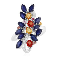Bague en argent et Saphir bleu