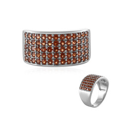 Bague en argent et Grenat du Mozambique