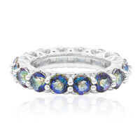 Bague en argent et Quartz mystique bleu
