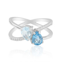 Bague en argent et Topaze bleu ciel