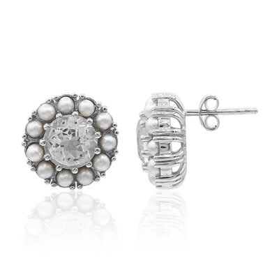Boucles d'oreilles en argent et Topaze blanche