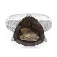 Bague en argent et Quartz fumé