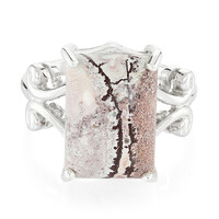 Bague en argent et Jaspe dendritique de Sonora