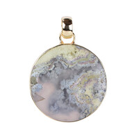 Pendentif en argent et Agate mousse de Java