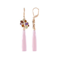 Boucles d'oreilles en argent et Calcédoine lavande (KM by Juwelo)