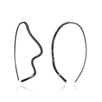 Boucles d'oreilles en argent et Saphir noir