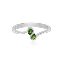 Bague en argent et Diopside de Russie