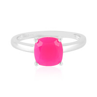 Bague en argent et Calcedoine framboise