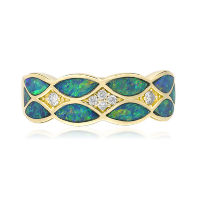 Bague en or et Opale noire de Lightning Ridge (CIRARI)