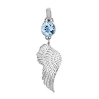 Pendentif en argent et Topaze bleu ciel