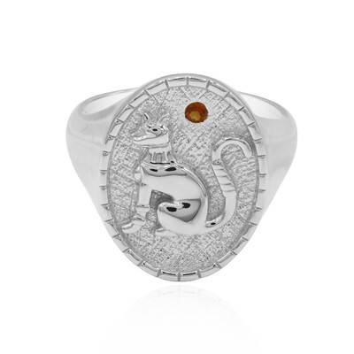 Bague en argent et Citrine mandarine
